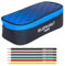 Elephant Mäppchen Mädchen Etui Federtasche Mäppchenbox groß Pennal Schülermäppchen Pencil case Box Large 12800 + 6 Stifte (Dark Blue Cube 12866)