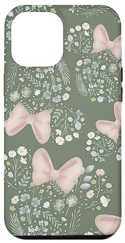iPhone 12 Pro Max Disney Minnie Mouse Icon Spring Flowers Sage Green Case