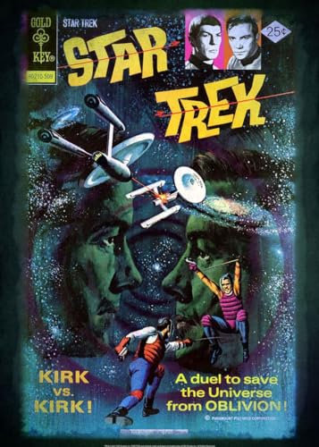 Displate Star Trek Metallposter Star Trek Poster Star Trek Geschenke Star Trek Game Poster Star Trek Deko Star Trek - Tos Vintage Comics Kirk vs Kirk Poster 67,5x48cm