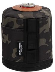 BBTISG Gas Canister Cover, Outdoor Camping Fuel Canister Flat Gas Cylinder Tank Protector Cover Bag (Black, L)