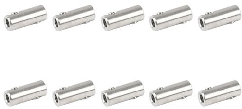 Mcoser 10Pcs Wire Rope Cable Clamp 6mm Stainless Steel Wire Rope Thimble,Double Hole Wire Rope Lock with End Screw Stopper,Wire Rope Clips for Cable Fittings