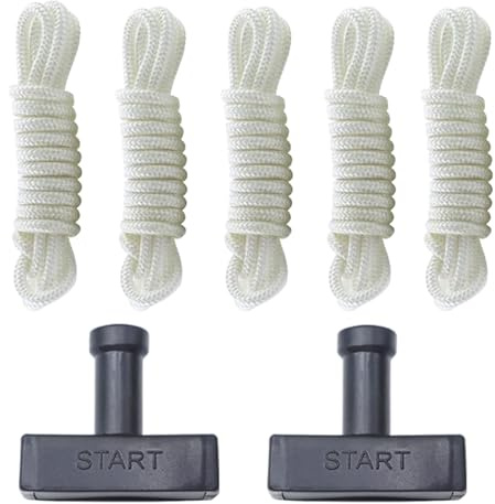 TKCBCD GX390 420cc Generator 5000 6500 7000 8500 9000 9500 Pull Cord Compatibile con Honda Champion GX340 396cc 4,5 mm Generatore Pull Cord Corda 1,4 m w/Starter Handle Grip (5 × Corda e 2 × Maniglia)