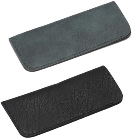VYIBPDY portaocchiali morbido,Custodia Occhiali Pelle 2 Pezzi, Morbida Custodia Occhiali Lettura, custodia occhiali da sole,Borsa Astuccio Occhiali for Donna Uomo