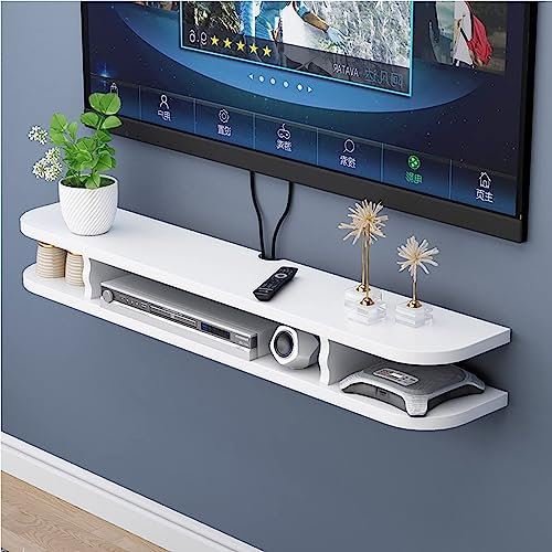 Tv Lowboard - Wandmontage TV-Schrank, Schwebendes Wandregal, TV-Schrank, WiFi-Router, DVD-Aufbewahrungsregale, Hängender TV-Schrank Aus Holz, Verstecktes Kabel, Schwebender TV-Ständer(B,80X22X15CM)