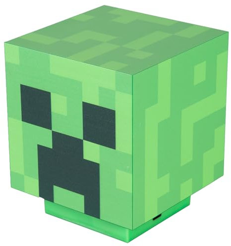 Phoenix group AG original MINECRAFT Creeper LED Lampe, Nachtlicht, LED Leuchte, Gaming, wiederaufladbar mit USB-C Kabel, ohne Batterie, Dekolicht, kleine Lampe, ikonisches Design