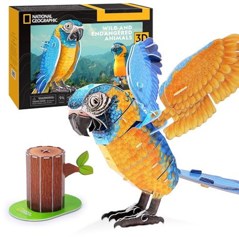 National Geographic - Blaubart-Ara | 3D Puzzle | Spielzeug Ab 8 Jahre Jungen | 3D Puzzle Kinder | 3D Puzzles | Geschenk Junge 8 Jahre | 94 Teilen