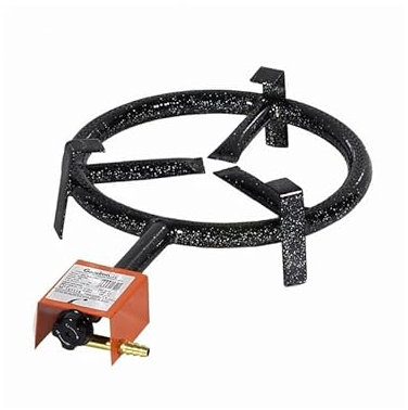 UBOON Kit Quemador Paellero de Gas Butano 20cm + Paellera 28cm + Regulador de Gas, Manguera, Soporte con Patas Reforzadas y Regalo Juego de 3 Esponjas Anti-Arañazos (QUEMADOR PAELLERO)