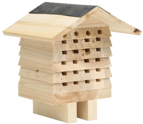 Willood Bienenhotel Tanne Massivholz 22x20x20 cm Bienenhaus Insektenhotel Insektenhaus Nistkasten