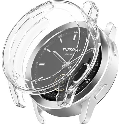 Funda para Xiaomi Watch S3, Silicona TPU Case Protectora de Pantalla, Anti-arañazos, Anti-Polvo, Cover Carcasa para Xiaomi Watch S3