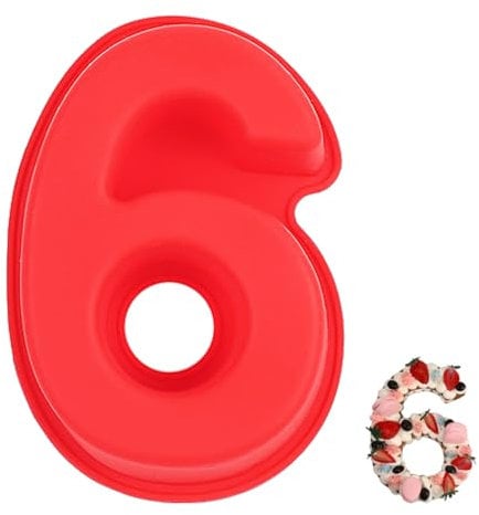 YXHZVON Kuchenform Zahlen Silikon Backform Zahl 6, Groß 3D Number Cake Zahlenbackform, Antihaftige DIY Motivbackformen für Kindergeburtstag, Hochzeit Jubiläum, Geburtstagstorte