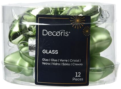 Kaemingk Christbaumschmuck Sterne Glas 4cm x 12 Stück - Glassterne matt & glänzend Christbaumkugeln Weihnachtskugeln Weihnachten - Weihnachtsbaumschmuck Grüntee