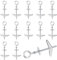 Swpeet Juego de 15 tornillos basculantes M5 × 75 mm Eye Bolt y tuerca de mariposa con tuercas de bruja, juego de arandelas, kit surtido de tornillos basculantes para colgar pesados