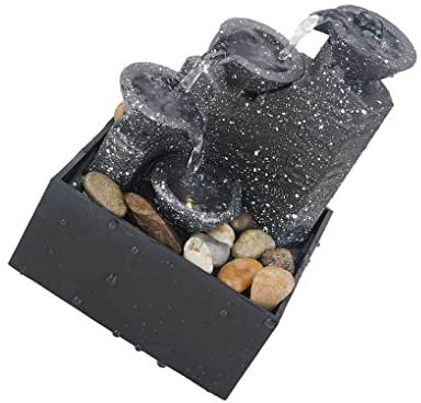 siduytin Ornamento per Fontana da Tavolo con Ricarica USB Figurine da Tavolo in plastica da Tavolo con Decorazioni per Ufficio a Luce LED