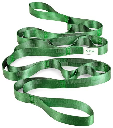 Kiemeu Yoga Straps For Stretching Strap With Loops, Non-elastic Stretch Bands For Physiotherapy And Flexibility, 244cm Long