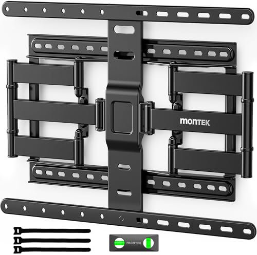 monTEK Soporte de pared para TV ultrafino para la mayoría de televisores de 43 a 90 pulgadas, soporte de TV de 1,1 pulgadas, soporte de TV de movimiento completo, doble orientación, inclinable, máx.