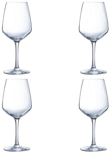 Luminarc Vinetis Weingläser, 40 cl, 4 Stück | Transparent, Kristallglas, Hochformat, Hochglanzfinish, 40 cl, 4-teilig, feiner Rand, leicht zu reinigen