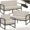tectake® Gartenlounge Outdoor, 2X Sofa 2 Sitzer 1x Gartensessel, Relaxsessel Garten, Gartenbank, Gartenmöbel, Balkonmöbel, Terrassenmöbel, Wintergarten, Sitzecke Outdoor, Gartenlounge - 5 Sitzplätze