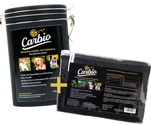 Hunde-Futterkohle 300 g Dose + 300g Nachfüllbeutel