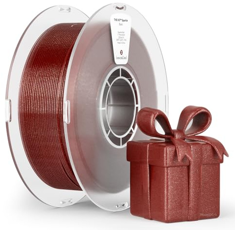 kexcelled PLA Rot Sparkle Glitter Filament 1,75mm, 1kg Spule | Glänzende Funkelnde Oberfläche, Maßgenauigkeit +/- 0,03mm, für Dekorative Modelle, FDM 3D Drucker