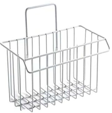 Holibanna Estante De Cocina De Hierro Forjado Blanco Organizador De Esponjas y Paños Con Rejilla De Drenaje Estante De Almacenamiento Montado Pared Fácil Instalación Sin Taladro Duradero y f