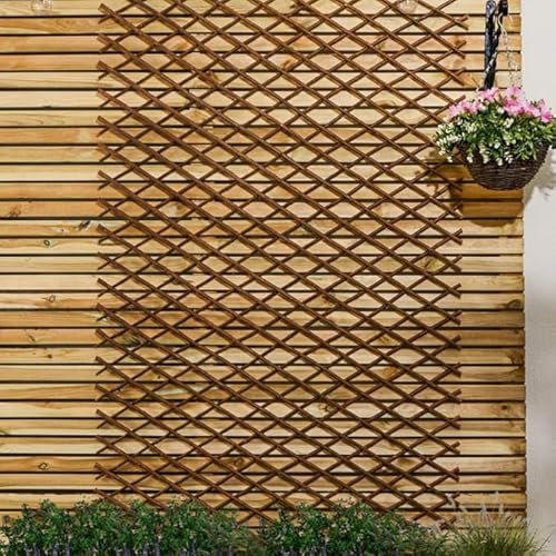 New Natural Expanding Willow Trellis Expandable Garden Trellis Plant Support Willow Panel for Climbing Plants Creating Privacy, Adding decoration To Fences And Walls (90 x 180cm) -G36