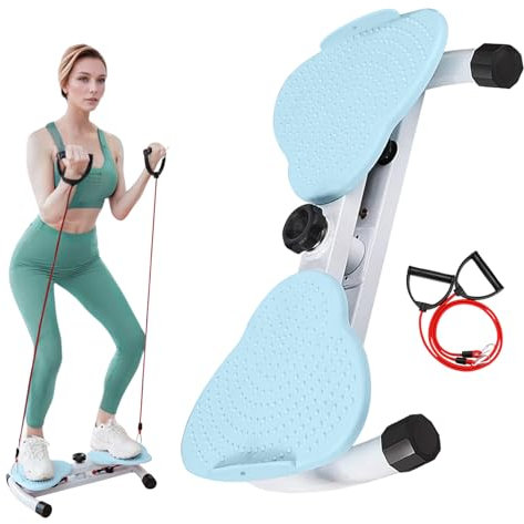 Twisting Waist Machine, Waist Twister Machine with Resistance Bands - 136.1 kg Weight Capacity, Noiseless Aerobic Waist Sculptor Twist for Belly Fat Loss, Home Gym Equipment for Women/Men (Blue)