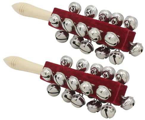 2 x Percussion Glocken mit Holzgriff, Schlittenglocken, 21 x Percussion Glocken, Percussion Musikinstrumente