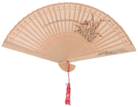 VICASKY Bambus HandfäCher Vintage Fan Holz Kleinhand Hochzeit Bridal Party Gefallen Fächer Handfächer Fecher Damen Stabil Sommer