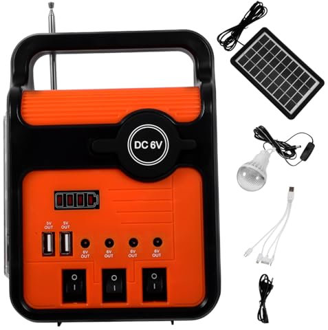 CLISPEED 25w Generador Solar Portátil Luz Led Carga Usb Para Camping Emergencias