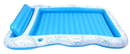 Topiky Float de la Piscine de Bronzage Gonflable, Chariot Gonflable Pool Lounger pour Adultes, Flotteur de Bronzage à la Plage épaissis avec Oreiller, Flotteur Flottant de de la Piscine