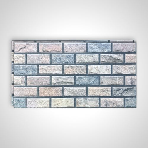 Deconil EPS 3D Wandpaneel Ziegeloptik – 100x50x2 cm – Realistische Backsteinoptik Wandverkleidung – Leicht, DIY Montage, Wärme- & Schalldämmung – Für Innen & Außen (SWP-E10, 2 Stück)