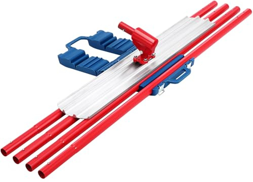 Garvee Flotteur Bull professionnel en magnésium pour béton – Outil de lissage et finition – Support réglable – Idéal maçonnerie – 48x8 pouces, 4 barres imbriquées, manche long 180CM