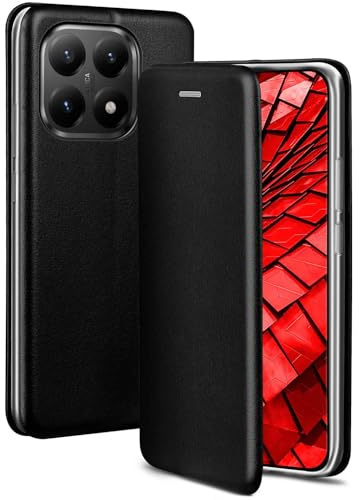 ONEFLOW Business Case für Xiaomi 15T Handyhülle klappbar mit Standfunktion, Klapphülle Flipcase Cover Dünn, PU Leder Hülle mit Kartenfach, 360 Grad Schutzhülle, Schwarz