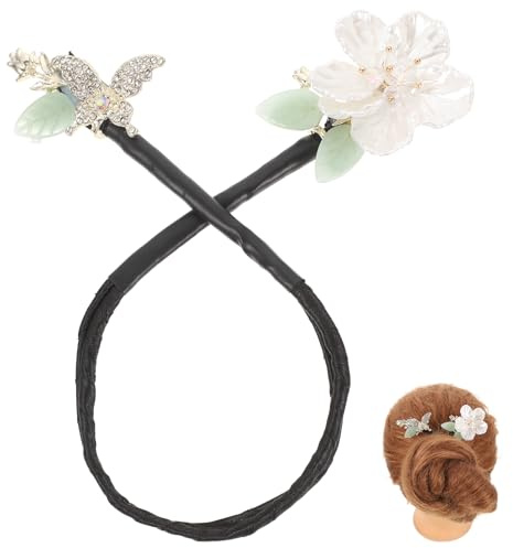 NIYANGLE Accessoire Coiffure Noeud en Strass Élégant, Pince à Chignon Confortable et Qui N'abîme Pas les Cheveux, pour Maquillage et Shopping
