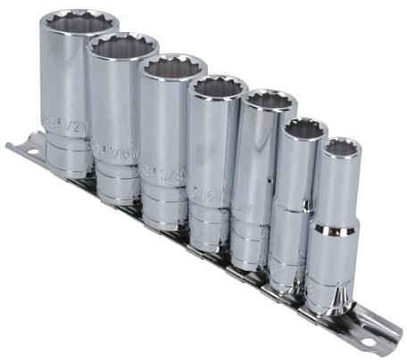 Whitworth Sockets 3/8 Drive Double Deep BSF/BSW 7pc 1/8 WW - 1/2 WW TE740