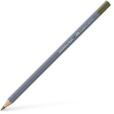 FABER-CASTELL 114673 - Goldfarber Aquarellstift, Farbe olivgrün gelblich, Aquarellfarbstift mit weichem Farbabstrich