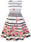 Sunny Fashion Robe Fille Noir Rayé Rose Fleur Robe d'été 11-12 Ans