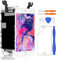 Yodoit Ersatz Für LCD Touchscreen Digitizer Front Komplettes Glas Reparatur Display Weiß Ersatzbildschirm mit Home Button,Hörmuschel,Frontkamera& Näherungssensor für iPhone 6s Plus