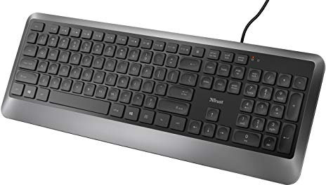 Trust Erou Leise Tastatur (QWERTZ, Deutsches Tastaturlayout) Schwarz, 23491