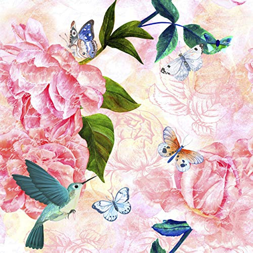 20 Cocktail Servietten Pfingstrose Schmetterling Kolibri 25 cm