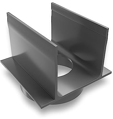 AluSthetic PVC Threshold Drainage Channel Connection Part | Outlet Connector for Outdoor Driveway Patio Garden Drainage Systems | Soakaway Storm Drain Piece (w/ 80mm Diameter Outlet x 4)