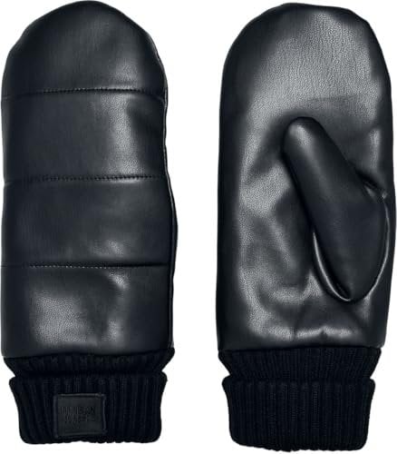 Urban Classics Unisex TB4570-Puffer Imitation Leather Gloves Handschuhe, Black, S/M