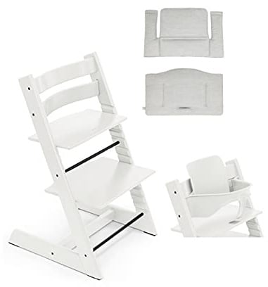 Tripp Trapp Bundle Hochstuhl mit Classic Kissen Nordic Grey OCS und Gratis Babyset - Farbe: White