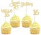 Gyufise 24Pcs Gold Glitter 16th Birthday Cupcake Toppers Sweet 16 Cake Toppers Hello 16 Sixteen Cupcake Picks for 16th Birthday Cake Decorations Supplies