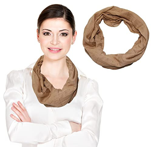 beybey® Modischer Schlauchschal Damen - Praktischer Loop Schal für vielseitige Styles - Loop Schal Damen (beige)