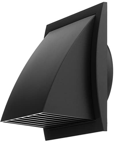 125mm Anthracite Grille De Ventilation En Plastique ABS - Grill D'aération avec Clapet Anti-retour et Protection contre les Intempéries
