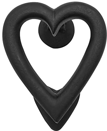 Mystic Colonial Heart Türklopfer – handgefertigter antiker Gusseisen-Haustürklopfer – robuste Vintage-Außentürbeschläge & romantische, rustikale Heimdekoration