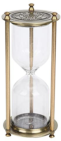 FIYO Sanduhr, Glas, Sanduhr, Sanduhr, große, aus Metall Geschnitzte Sanduhr, Vintage-Sanduhr, einzigartiges antikes Stundenglas für Geschenke, Büro, Schreibtisch, Dekoration, Zubehör, Geschenke(S)