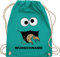 Turnbeutel Rucksack - Karneval Accessoire Fasching - Keks Monster Kostüm mit Name I Krümelmonster I Cookie Monster I Keksmonster - Unisize - Türkis - monsterbeutel karnevals kekse beutel