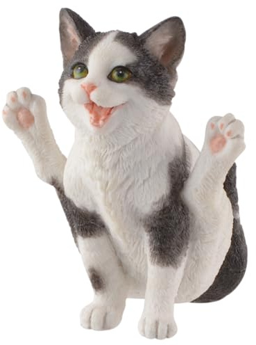 Yoga Katze in Stellung Feuerfliege, aus Kunststein, von Künstlerhand coloriert, by Veronese